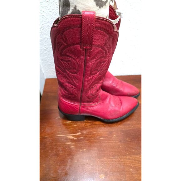 Ariat Heritage Red Leather Western Cowboy Embroidery Boots Women's Size 8 B - Picture 3 of 9